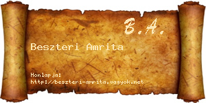Beszteri Amrita névjegykártya